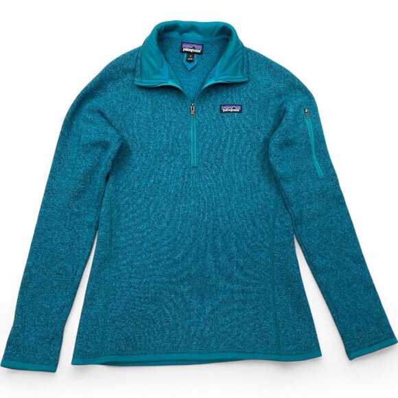 Patagonia Fleece Turquoise Zip Collar Pullover Sweater Jacket Women's Small - Picture 1 of 10
